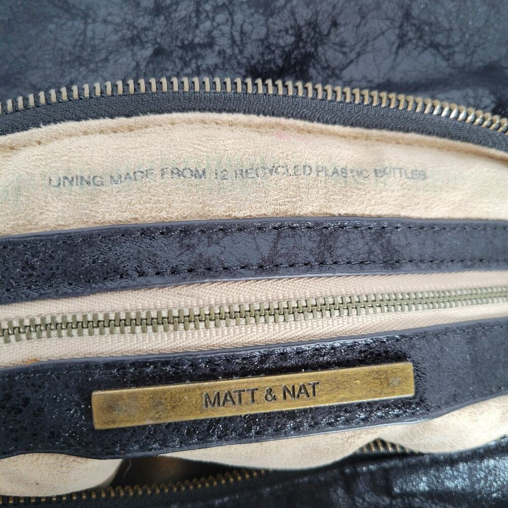 Matt & Nat Envelope Animal Print Chain Crossbody Vegan Leather Bag Black Brown - Picture 8 of 12